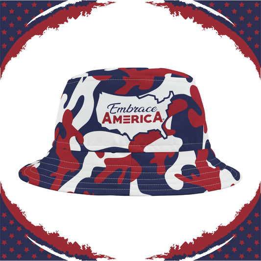 Patriotic Camo Bucket Hat (Red White Blue) - Made in USA