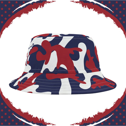 Patriotic Camo Bucket Hat (Red White Blue) - Made in USA