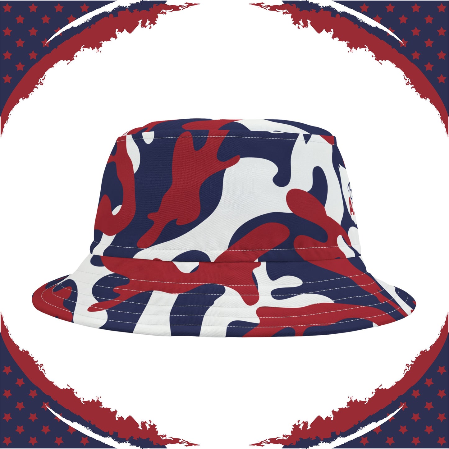 Patriotic Camo Bucket Hat (Red White Blue) - Made in USA