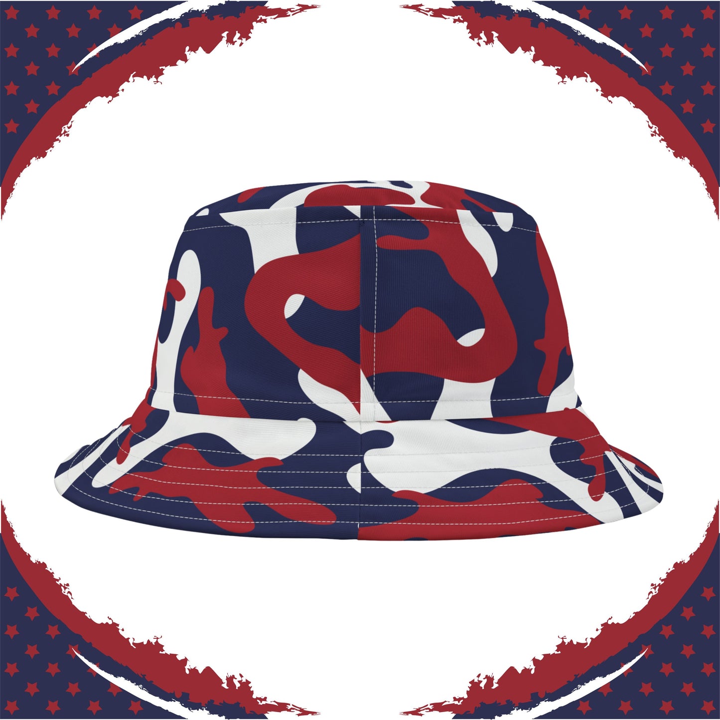 Patriotic Camo Bucket Hat (Red White Blue) - Made in USA