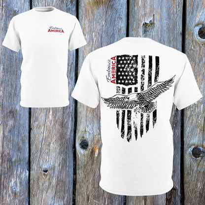 Bald Eagle Soaring Flag Shirt - Made in USA