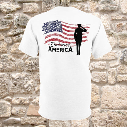 American Solider Flag Salute Shirt - Made in USA