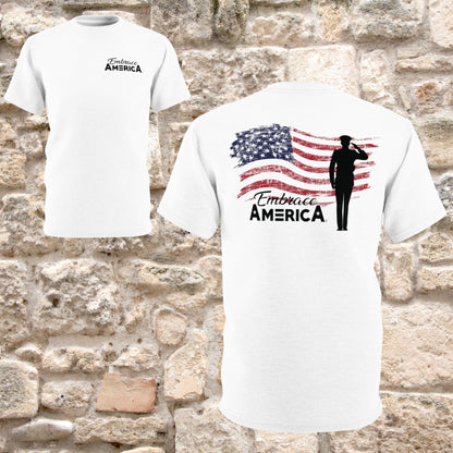 American Solider Flag Salute Shirt - Made in USA