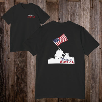 US Marines Raising American Flag on Iwo Jima WW2 Shirt - Made in USA