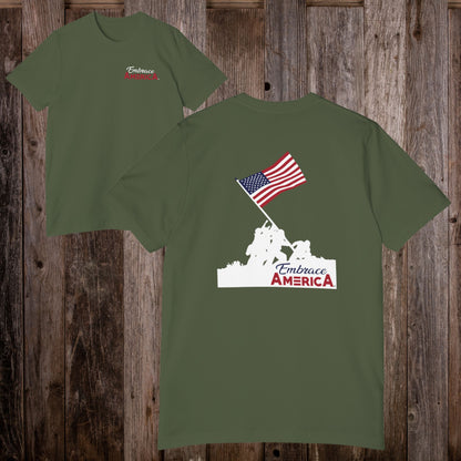 US Marines Raising American Flag on Iwo Jima WW2 Shirt - Made in USA