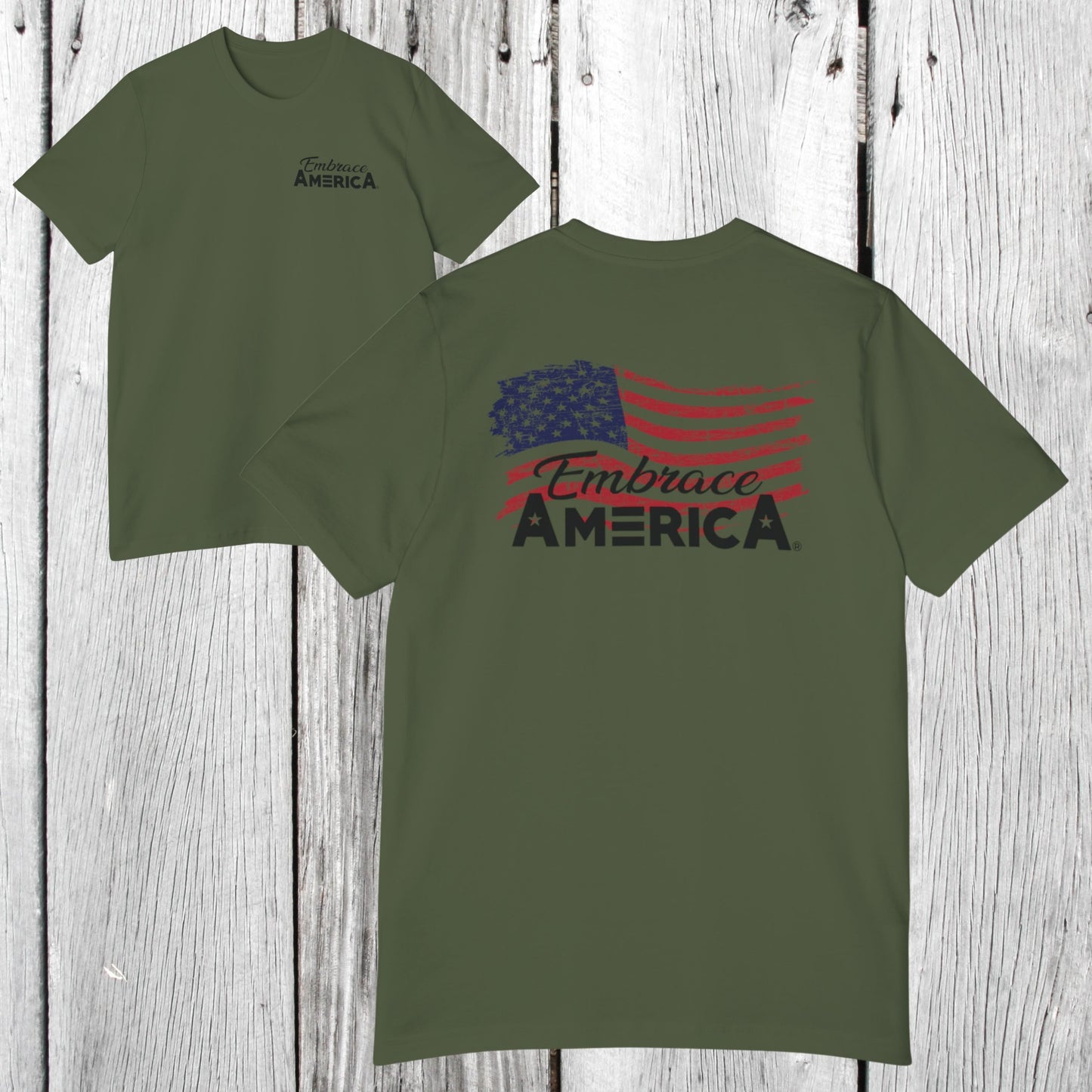 Patriotic American Flag Embrace America® Shirt - Made in USA