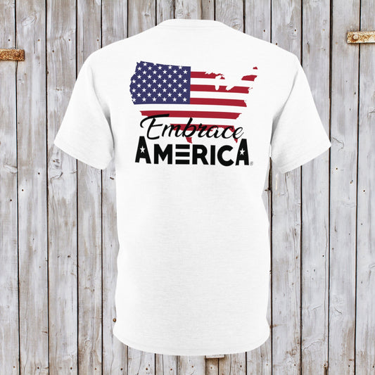 USA Land Map Stars and Stripes Embrace America® Shirt - Made in USA