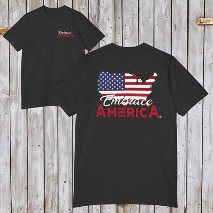 USA Land Map Stars and Stripes Embrace America® Shirt - Made in USA