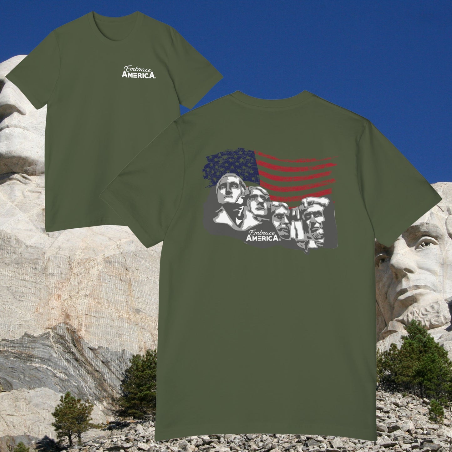 Mount Rushmore American Flag Shirt - Made in USA