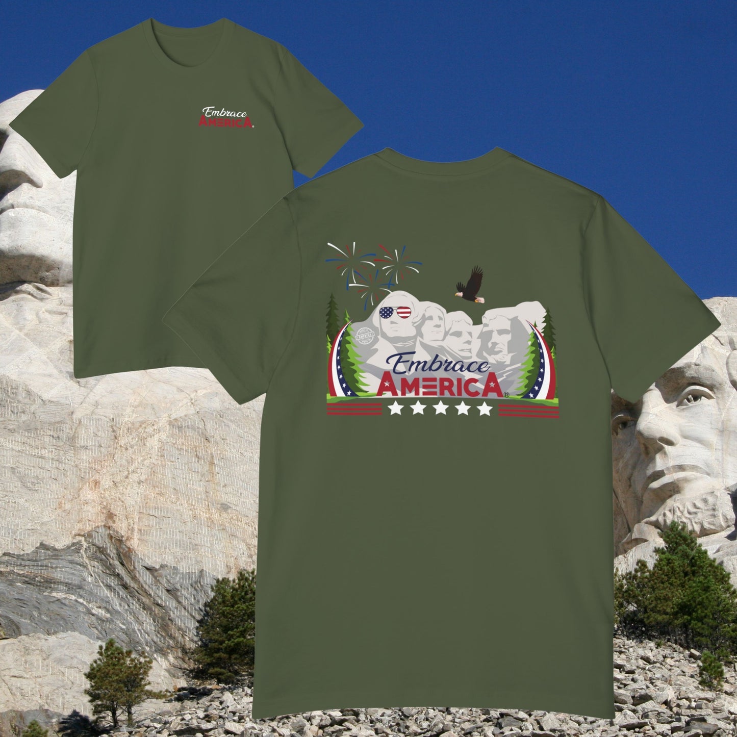 Mount Rushmore Eagle Patriotic Shirt - Made USA