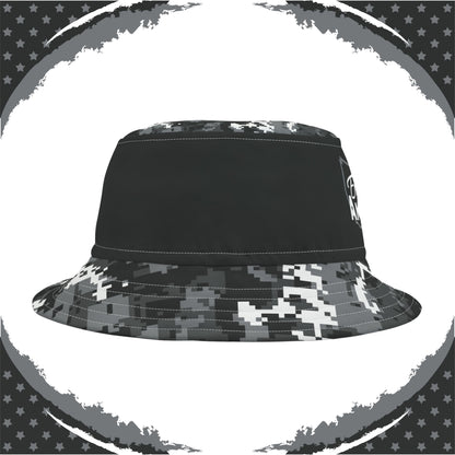 Patriotic Digital Camo Bucket Hat (Black Gray White) - Made in USA